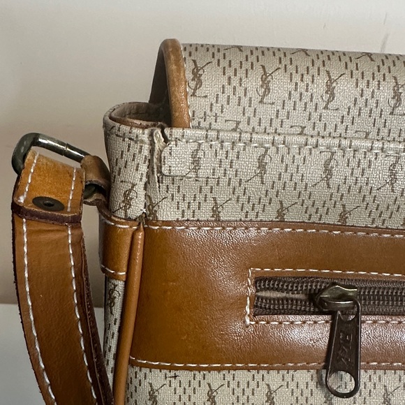 Yves Saint Laurent Cream and Tan Crossbody Bag - Picture 4 of 6